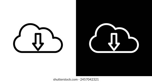 Cloud Download Options Vector Icon Set for Online Services
