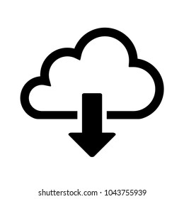 Cloud Download Outline Isolated Vector