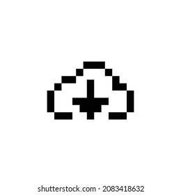 cloud download pixel perfect icon design. Flat style design isolated on white background. Vector illustration