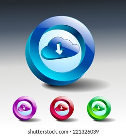 cloud download symbol illustration icon vector blue