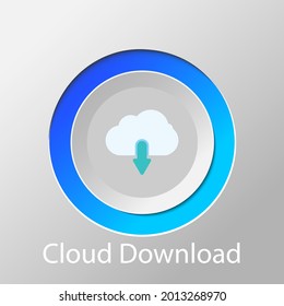 cloud download symbol on the white background.