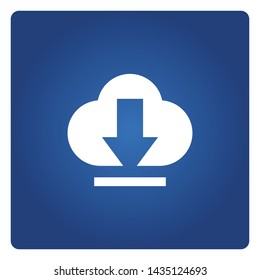 cloud download and update icon in blue button