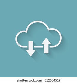 Cloud download and upload concept symbol. vector illustration - eps 10