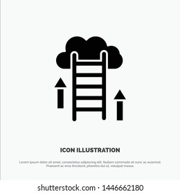 Cloud, Download, Upload, Data, Server solid Glyph Icon vector