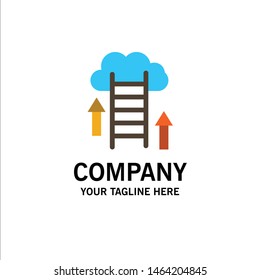 Cloud, Download, Upload, Data, Server Business Logo Template. Flat Color. Vector Icon Template background