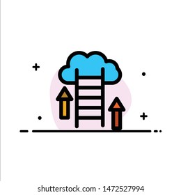 Cloud, Download, Upload, Data, Server  Business Flat Line Filled Icon Vector Banner Template
