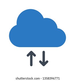 cloud download upload glyph double color