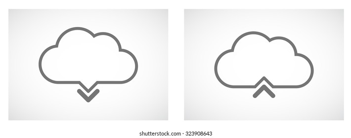 cloud download upload icon design