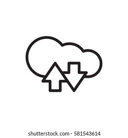 cloud download upload icon illustration isolated vector sign symbol