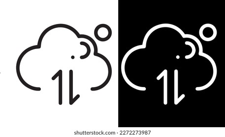 Cloud Download Upload icon vector design black and white