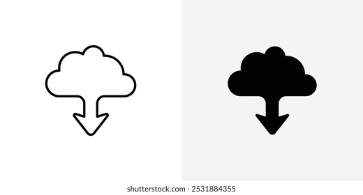 Symbolsatz für Cloud-Download-Vektorgrafiken. Stockvektorillustrator. EPS 10