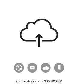Icono de descarga vectorial negro simple en la nube