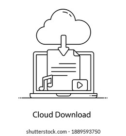 Cloud download Vector in flat style 