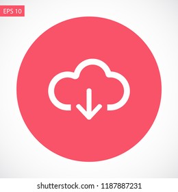 Cloud Download Vector Icon 10 Eps