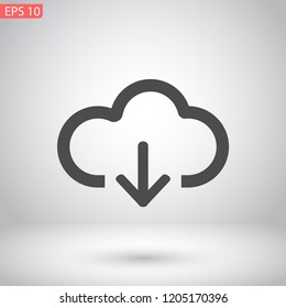 cloud download vector icon 10 eps