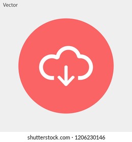 cloud download vector icon 10 eps