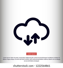 cloud download vector icon 10 eps