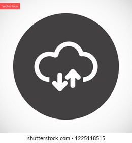 cloud download vector icon 10 eps