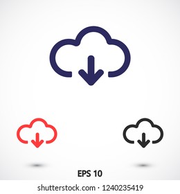 cloud download vector icon 10 eps