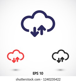 cloud download vector icon 10 eps