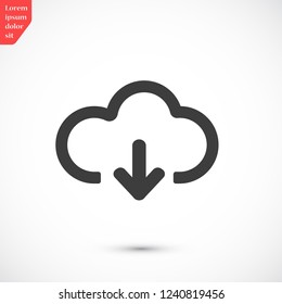 cloud download vector icon 10 eps