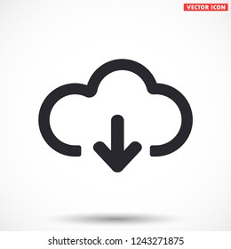 cloud download vector icon 10 eps
