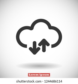cloud download vector icon 10 eps