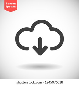 cloud download vector icon 10 eps