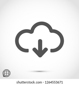 cloud download vector icon 10 eps