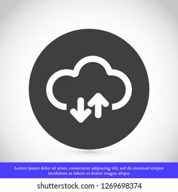 cloud download vector icon 10 eps
