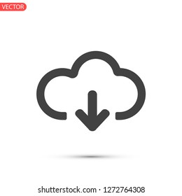 cloud download vector icon 10 eps