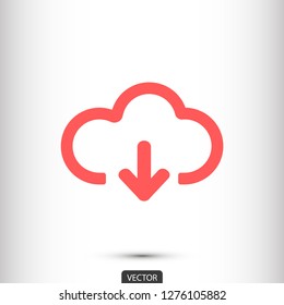 cloud download vector icon 10 eps
