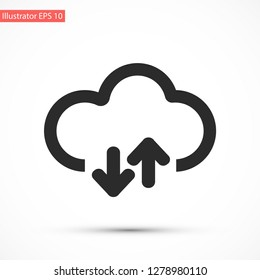 cloud download vector icon 10 eps