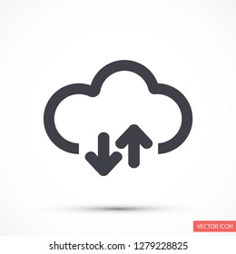 cloud download vector icon 10 eps