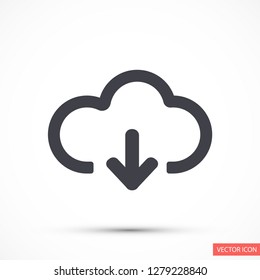 cloud download vector icon 10 eps