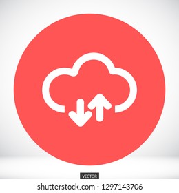 cloud download vector icon 10 eps