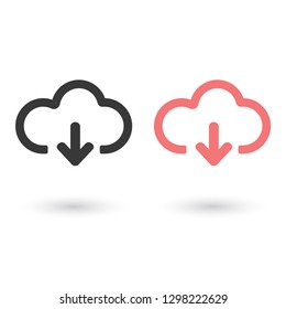 cloud download vector icon 10 eps