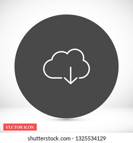 cloud download vector icon 10 eps