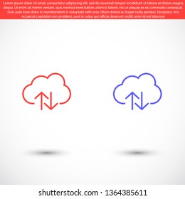 cloud download vector icon 10 eps