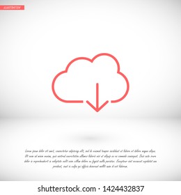 cloud download vector icon 10 eps , Lorem ipsum Flat design