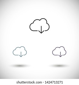 cloud download vector icon 10 eps , Lorem ipsum Flat design