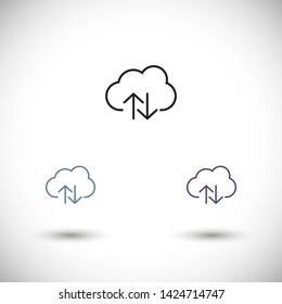cloud download vector icon 10 eps