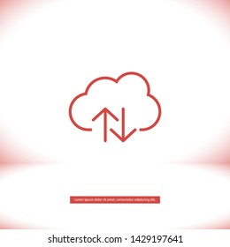 cloud download vector icon 10 eps , Lorem ipsum Flat design