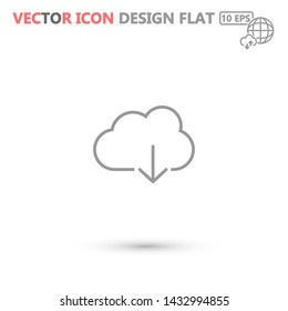 cloud download vector icon 10 eps , Lorem ipsum Flat design