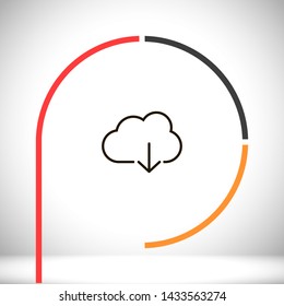 cloud download vector icon 10 eps , Lorem ipsum Flat design