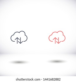cloud download vector icon 10 eps , Lorem ipsum Flat design