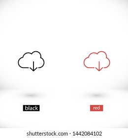 cloud download vector icon 10 eps , Lorem ipsum Flat design