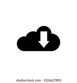 Cloud download vector icon.
