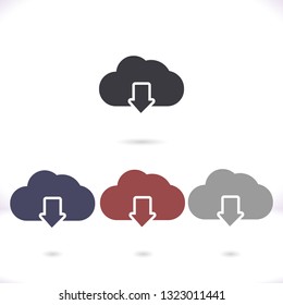  cloud download  vector icon