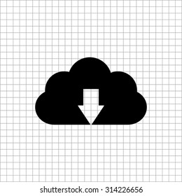 cloud download   - vector icon